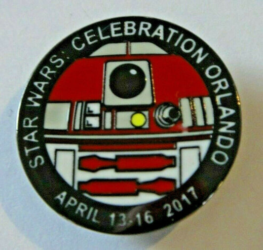 1 inches diameter, Star Wars Celebration Orlando, April 13-16, 2017 "R2-A3" enamel pin with clutch back. New. Limited to 1138 pc.

Please note we will always combine shipping on like items.  Any additional patch or pin will ship for 50 cent per item.  Any additional payment will be reimbursed to your Paypal account.  Thank You.