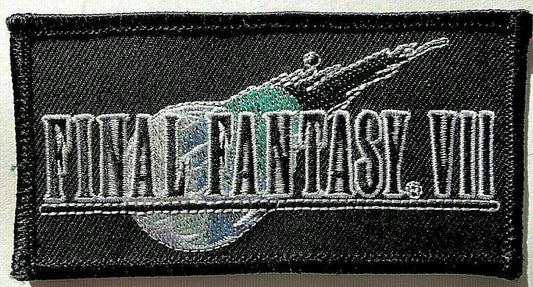 4 inches wide, a new Final Fantasy VII  (Video Game)  Logo  embroidered patch, Sew on or iron.  

Please note we will always combine shipping on like items.  Any additional patch or pin will ship for 50 cent per item.  Any additional payment will be reimbursed to your Paypal account.  Thank You.