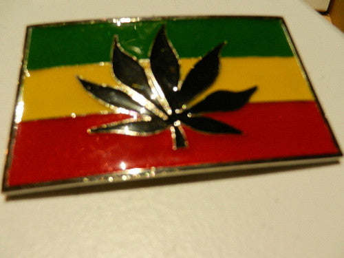 Marijuana African Flag Enamel Metal Belt Buckle -NEW