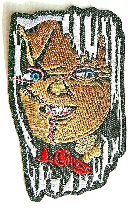 3 1/2 inches tall, a new Chucky from "Child's Play" embroidered patch. Sew on or iron on.

Please note we will always combine shipping on like items.  Any additional patch or pin will ship for 50 cent per item.  Any additional payment will be reimbursed to your Paypal account.  Thank You.