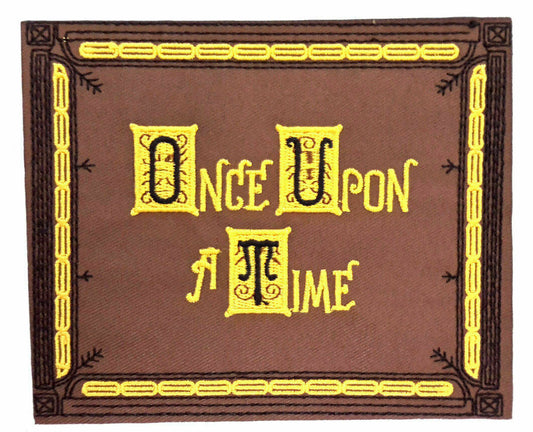 5 inches wide, a new Once Upon A Time TV Series "Story Book Style"  Logo embroidered patch. Sew on or iron on.

Please note we will always combine shipping on like items.  Any additional patch or pin will ship for 50 cent per item.  Any additional payment will be reimbursed to your Paypal account.  Thank You.