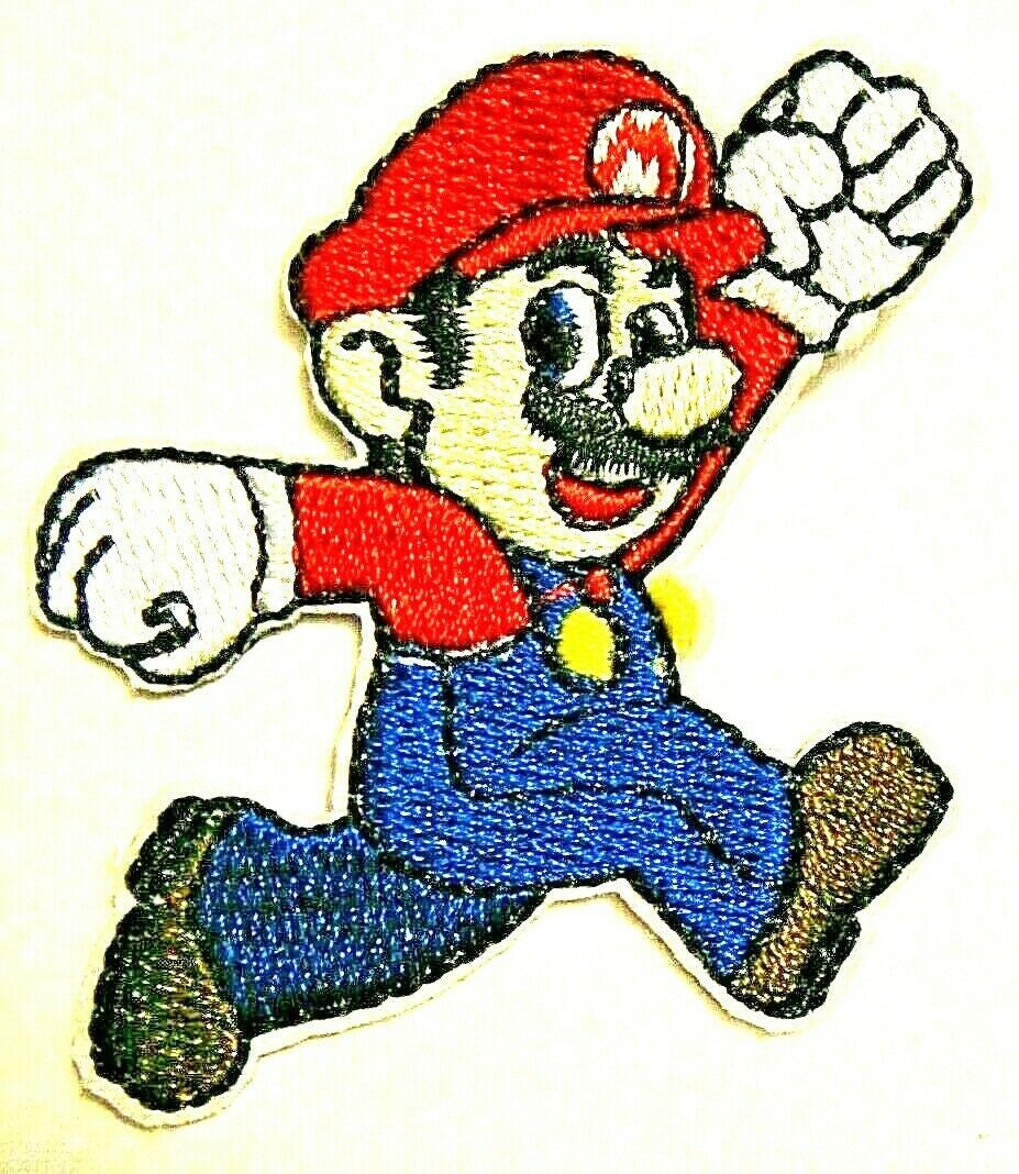 2. 3/4 inches tall, a new Super Mario 'Running" embroidered patch. Sew or iron on.

Please note we will always combine shipping on like items.  Any additional patch or pin will ship for 50 cent per item.  Any additional payment will be reimbursed to your Paypal account.  Thank You.