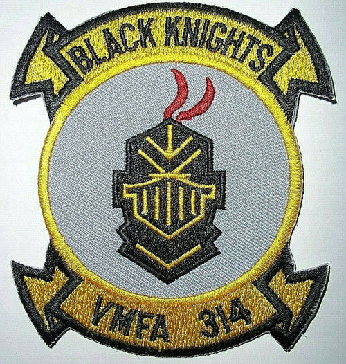 Black Knight VMFA 314 Marine Corp F/A-18 Squadron Embroidered Patch -new