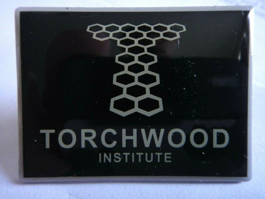 1 3/8 inches wide, Torchwood Institute (Jack Harness) enamel pin with clutch back. New.

Please note we will always combine shipping on like items.  Any additional patch or pin will ship for 50 cent per item.  Any additional payment will be reimbursed to your Paypal account.  Thank You.
