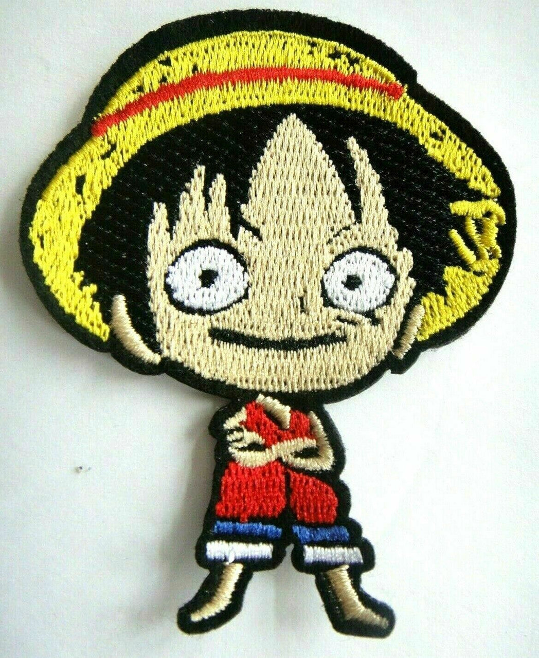 3 inches tall,  a new One Piece, "Luffy Standing" (Japanese Anime) Embroidered Patch.  Sew on or iron.  New

Please note we will always combine shipping on like items.  Any additional patch or pin will ship for 50 cent per item.  Any additional payment will be reimbursed to your Paypal account.  Thank You.