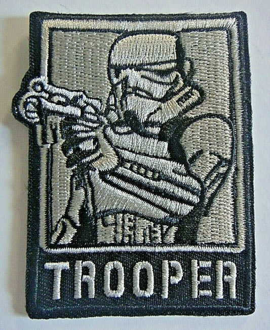 3. 1/4 inches tall,  a new Star Wars Stormtrooper  "TROOPER"  embroidered patch. Sew on or iron on.

Please note we will always combine shipping on like items.  Any additional patch or pin will ship for 50 cent per item.  Any additional payment will be reimbursed to your Paypal account.  Thank You.