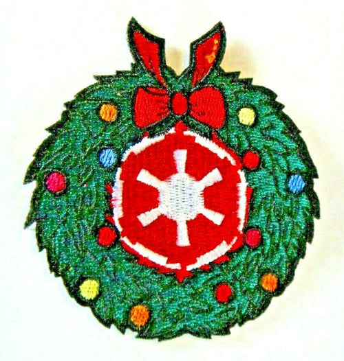 Star Wars Imperial Logo Holiday Wreath Embroidered Patch -new
