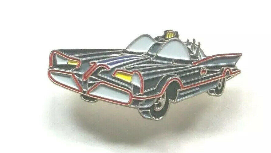 1 3/4" inches wide, Batman 1966 TV Series Batmobile Enamel Pin with clutch back. New.

Please note we will always combine shipping on like items.  Any additional patch or pin will ship for 50 cent per item.  Any additional payment will be reimbursed to your Paypal account.  Thank You.