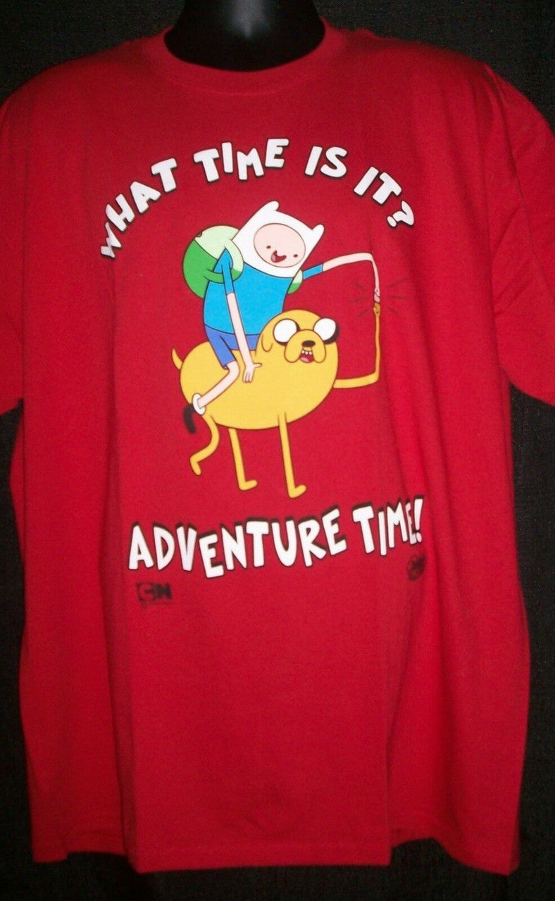 Adventure Time "What Time is It!" Mens Unisex T-Shirt -Available Sm to XL 
100% Cotton High Quality Pre Shrunk Machine Washable T Shirt