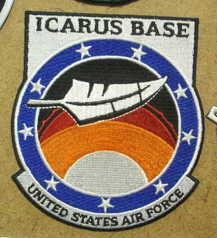 Measures 3 3/4" wide by 4" tall, a new Stargate Universe "Icarus Base" U.S.A.F.  shoulder  patch. Sew or iron on. New.

Please note we will always combine shipping on like items.  Any additional patch or pin will ship for 50 cent per item.  Any additional payment will be reimbursed to your Paypal account.  Thank You.