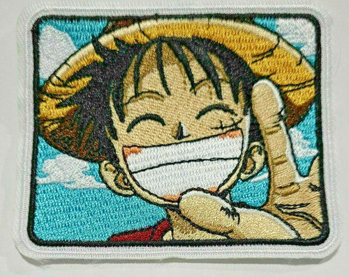 One Piece "Luffy in Straw Hat" (Japanese Anime) Embroidered Patch new