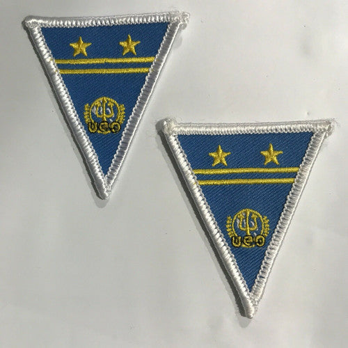 SeaQuest TV Series Pair of Blue Commander Collar Embroidered Patches -new