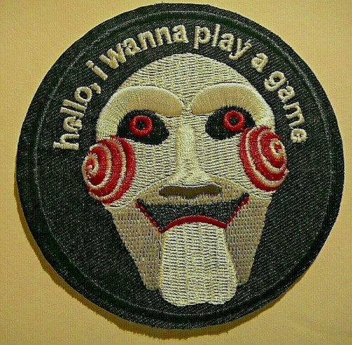 Jigsaw "SAW" Hello, I Wanna Play A Game Embroidered Patch -new