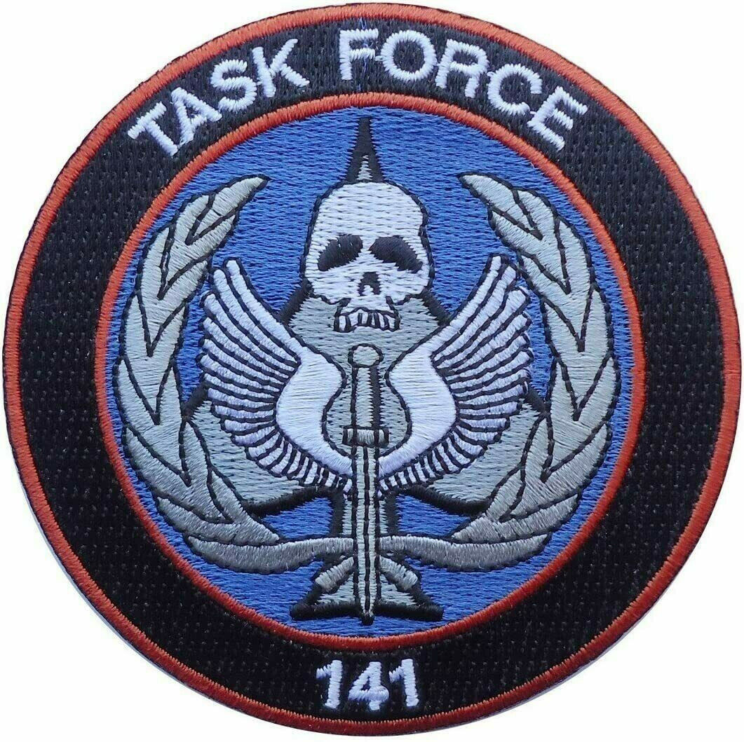 3 inches in diameter,  a new Call of Duty "Task Force 141" Colored Embroidered Patch.  Sew on or iron. 

Please note we will always combine shipping on like items.  Any additional patch or pin will ship for 50 cent per item.  Any additional payment will be reimbursed to your Paypal account.  Thank You.