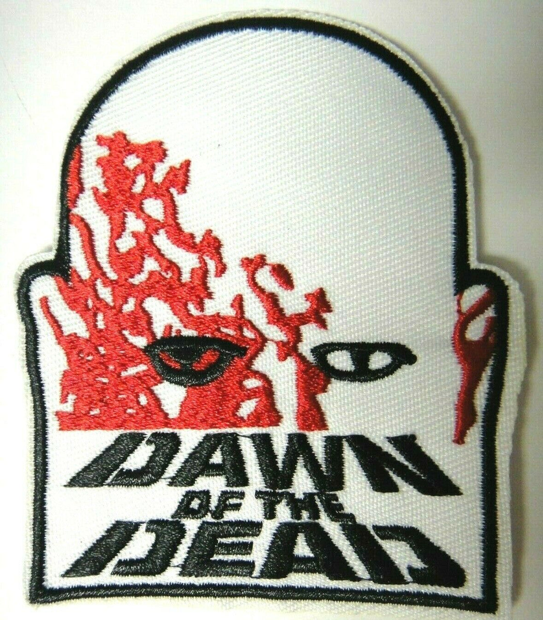 3.5 inches tall,  a new Dawn of the Dead embroidered patch. Sew on or iron on.

Please note we will always combine shipping on like items.  Any additional patch or pin will ship for 50 cent per item.  Any additional payment will be reimbursed to your Paypal account.  Thank You.