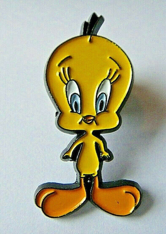 1 1/8 inches tall, a new Tweety Bird enamel pin with clutch back. New.

Please note we will always combine shipping on like items.  Any additional patch or pin will ship for 50 cent per item.  Any additional payment will be reimbursed to your Paypal account.  Thank You.