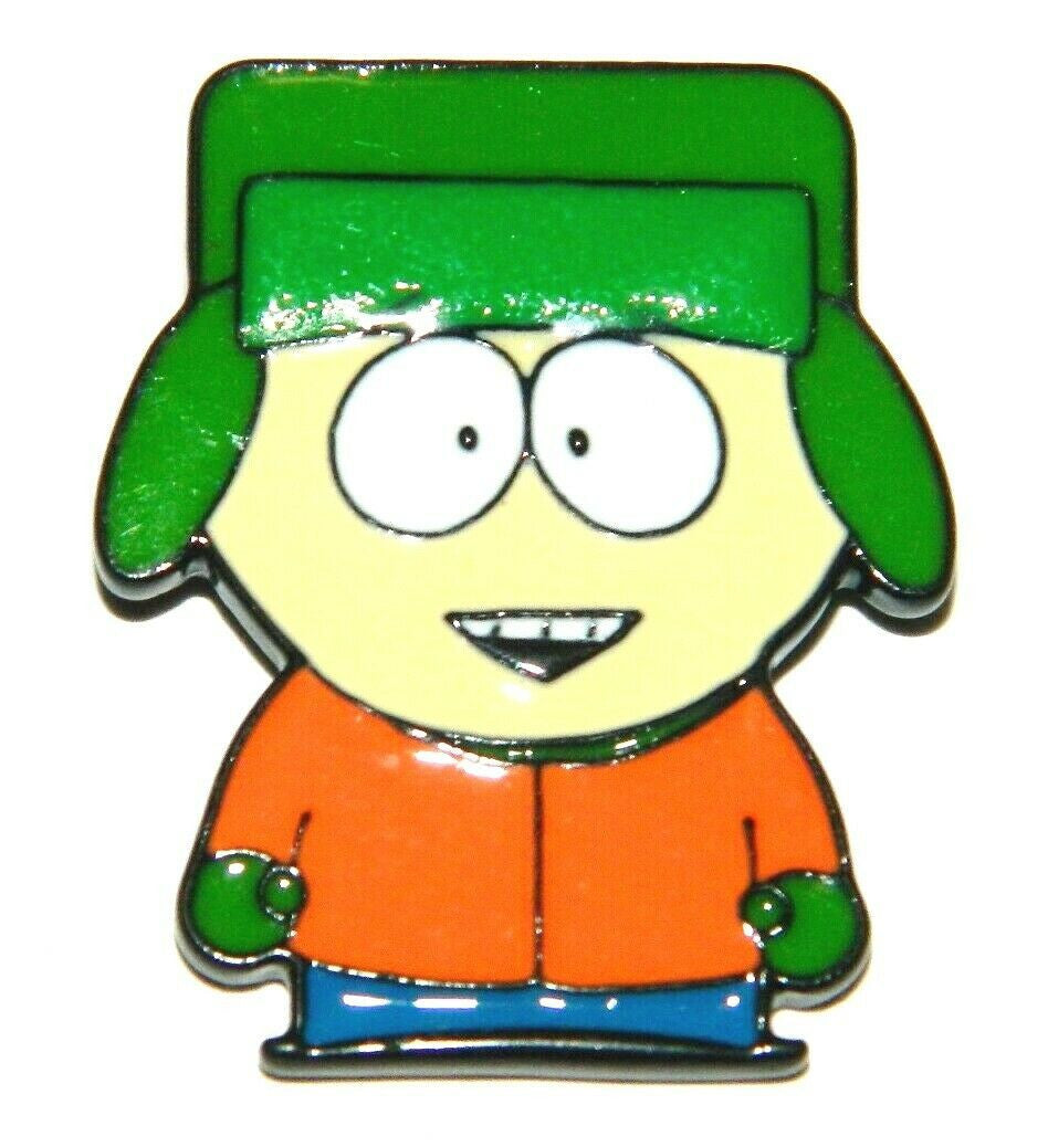 1. 1/2 inches tall, A new South Park TV Series  Kyle Broflovski  "Standing" Metal Enamel Pin with clutch back.  
Good luck. 

Please note we will always combine shipping on like items.  Any additional patch or pin will ship for 50 cent per item.  Any additional payment will be reimbursed to your Paypal account.  Thank You.
