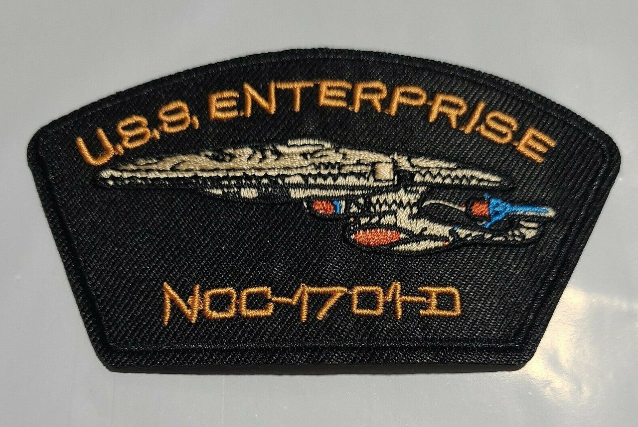 4 inch wide, a new Star Trek U.S.S. Enterprise NCC-1701-D Smaller embroidered patch.  Sew in or iron. 

Please note we will always combine shipping on like items.  Any additional patch or pin will ship for 50 cent per item.  Any additional payment will be reimbursed to your Paypal account.  Thank You.