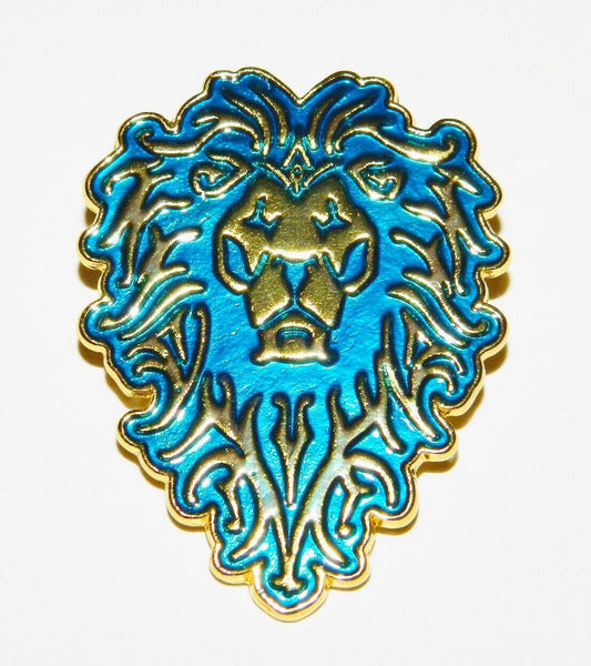 1. 7/8 inch high,  a new World of Warcraft Video Game The Alliance Logo Metal Enamel Pin with clutch back.

Please note we will always combine shipping on like items.  Any additional patch or pin will ship for 50 cent per item.  Any additional payment will be reimbursed to your Paypal account.  Thank You.
