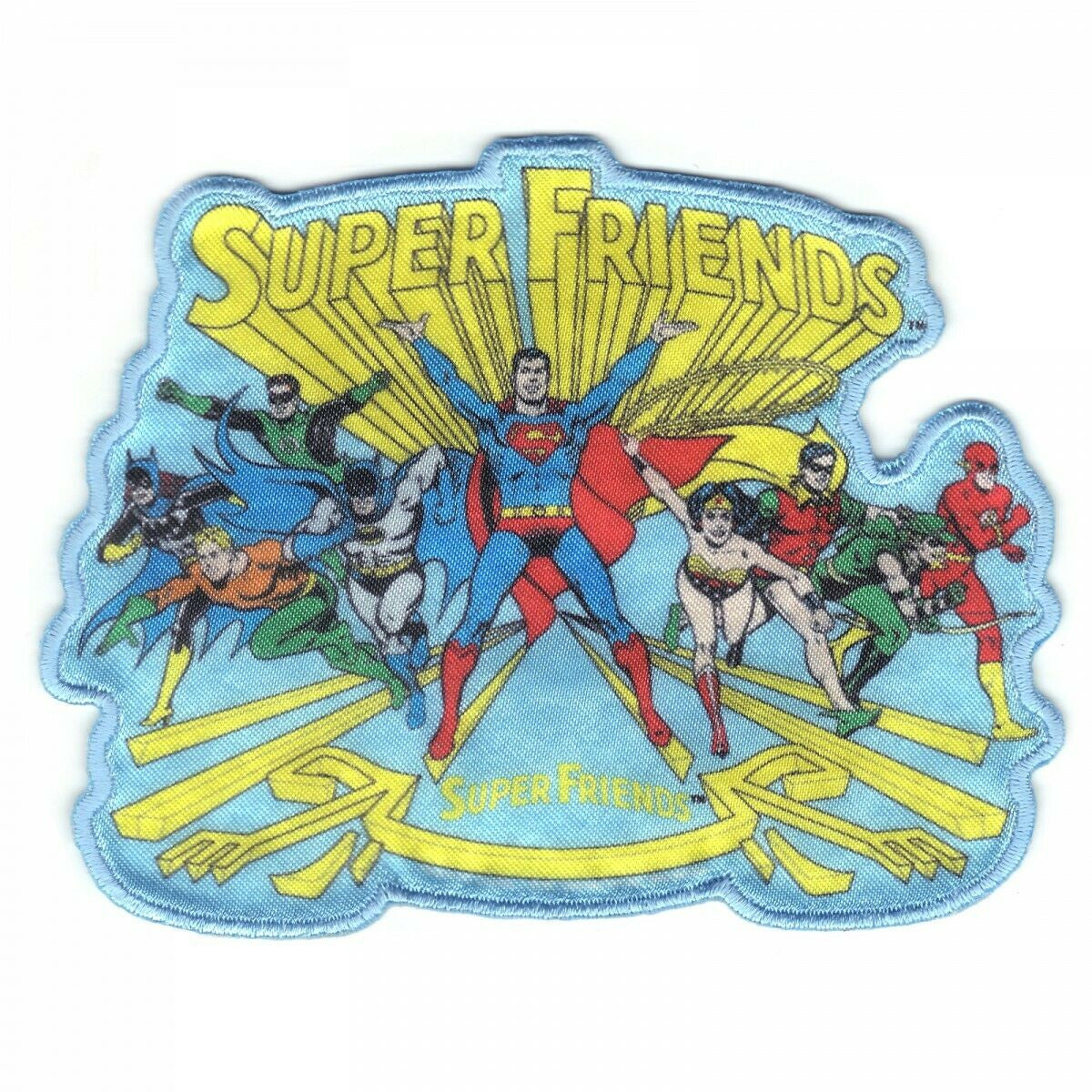 4 inches long, a new DC Comics the Super Friends "TV Series" embroidered patch. Sew on or iron on. New.

Please note we will always combine shipping on like items.  Any additional patch or pin will ship for 50 cent per item.  Any additional payment will be reimbursed to your Paypal account.  Thank You.