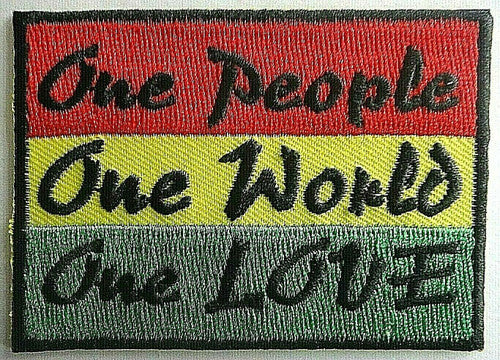 Africa "One People, One World, One Love" Embroidered Jacket Patch -new