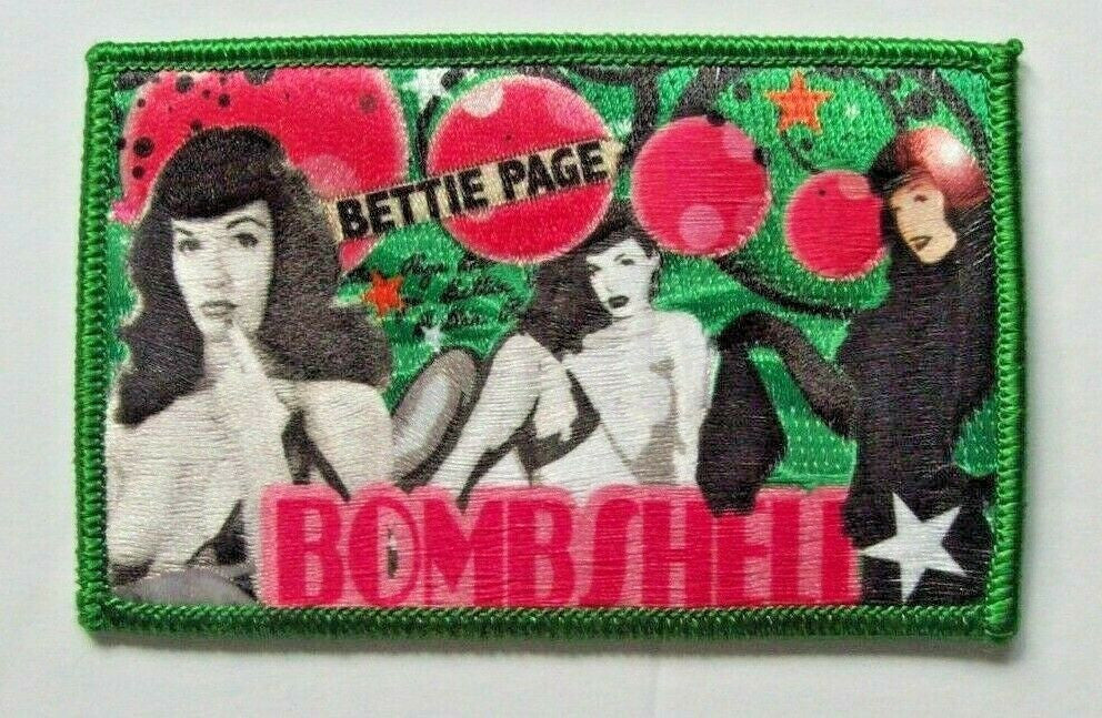 2 1/2" x 3 1/2", Bettie Page Bombshell embroidered page. New.

Please note we will always combine shipping on like items.  Any additional patch or pin will ship for 50 cent per item.  Any additional payment will be reimbursed to your Paypal account.  Thank You.