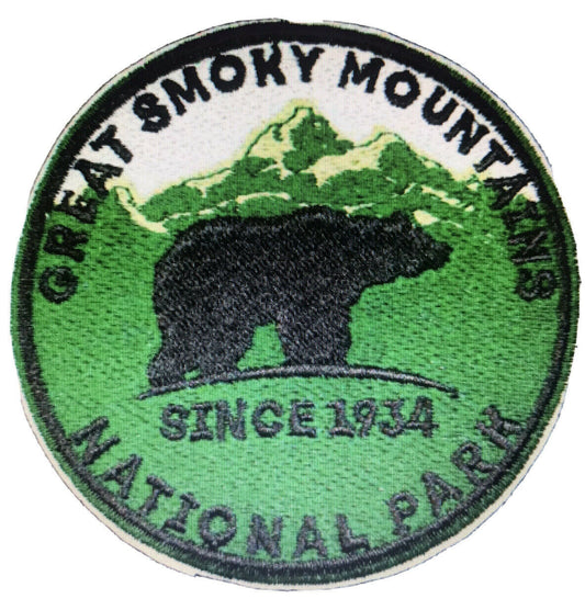 2 3/4 inches diameter, a new Great Smoky Mountain National Park, Tennessee  Embroidered Jacket Patch -new  Sew on or Iron on. 
 
Please note we will always combine shipping on like items.  Any additional patch or pin will ship for 50 cent per item.  Any additional payment will be reimbursed to your Paypal account.  Thank You.