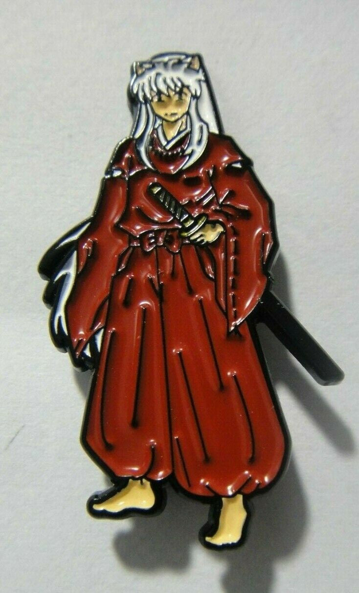 1. 3/8 inches tall,  a new InuYasha Standing Figure enamel pin with clutch back.  New.

Please note we will always combine shipping on like items.  Any additional patch or pin will ship for 75 cent per item.  Any additional payment will be reimbursed to your Paypal account.  Thank You.