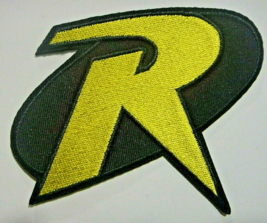 5 inch wide, a new Robin Logo from the Batman Animated Series embroidered patch. Sew on or iron on. New.

Please note we will always combine shipping on like items.  Any additional patch or pin will ship for 50 cent per item.  Any additional payment will be reimbursed to your Paypal account.  Thank You.