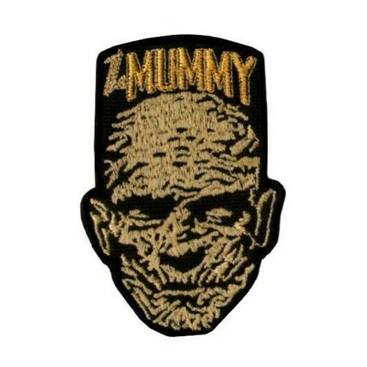 3 1/8 inches tall,  a new The Mummy "Portrait", Universal Monsters embroidered patch. Sew on or iron on. 

Please note we will always combine shipping on like items.  Any additional patch or pin will ship for 50 cent per item.  Any additional payment will be reimbursed to your Paypal account.  Thank You.