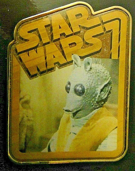 1. 3/8 inches tall, a new Star Wars Greedo cloisonne Mystery pin with clutch back.

Please note we will always combine shipping on like items.  Any additional patch or pin will ship for 50 cent per item.  Any additional payment will be reimbursed to your Paypal account.  Thank You.