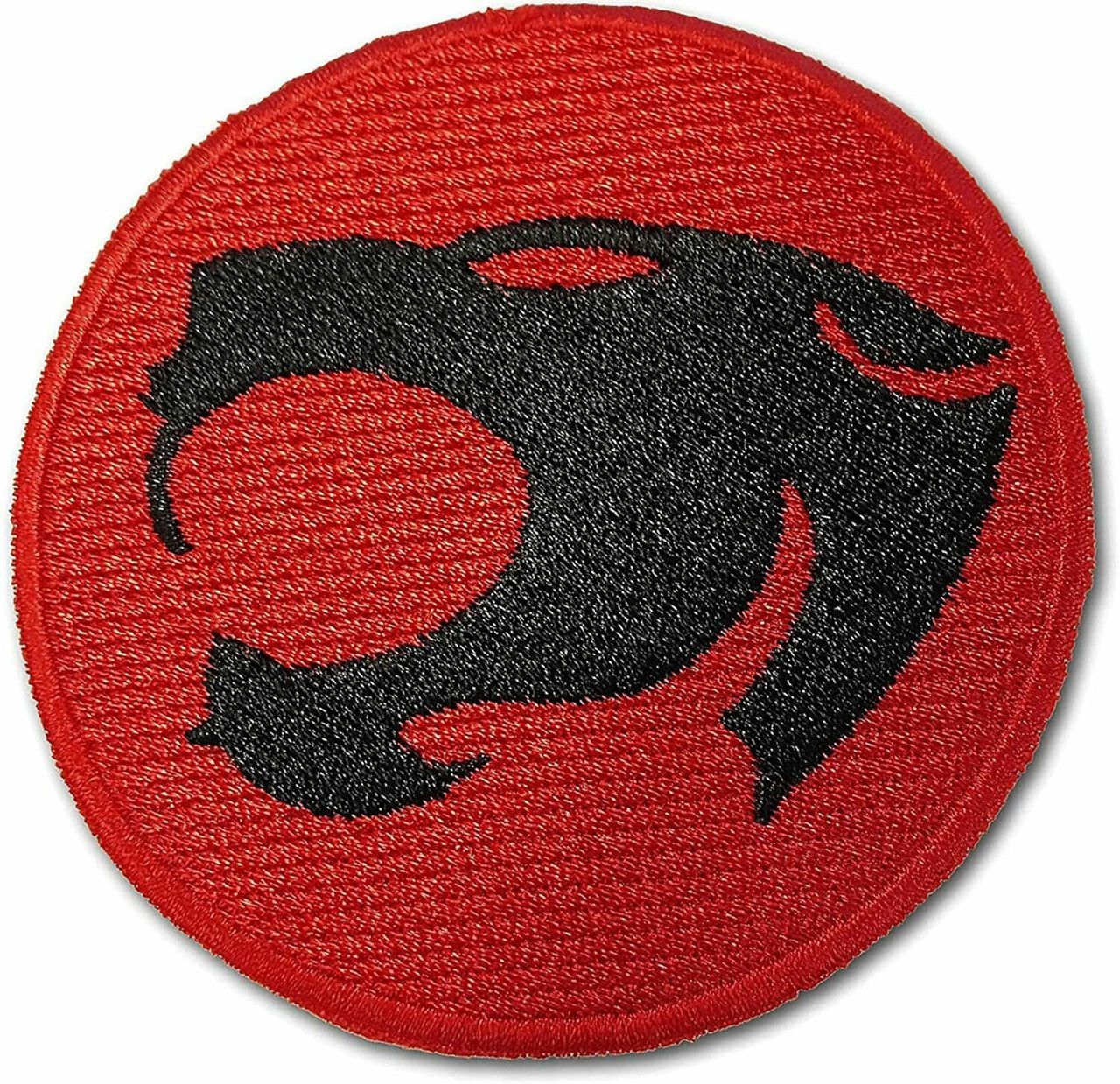 3 inches wide, a new Thunder-Cats series logo embroidered patch. Sew or iron on. New.

Please note we will always combine shipping on like items.  Any additional patch or pin will ship for 50 cent per item.  Any additional payment will be reimbursed to your Paypal account.  Thank You.