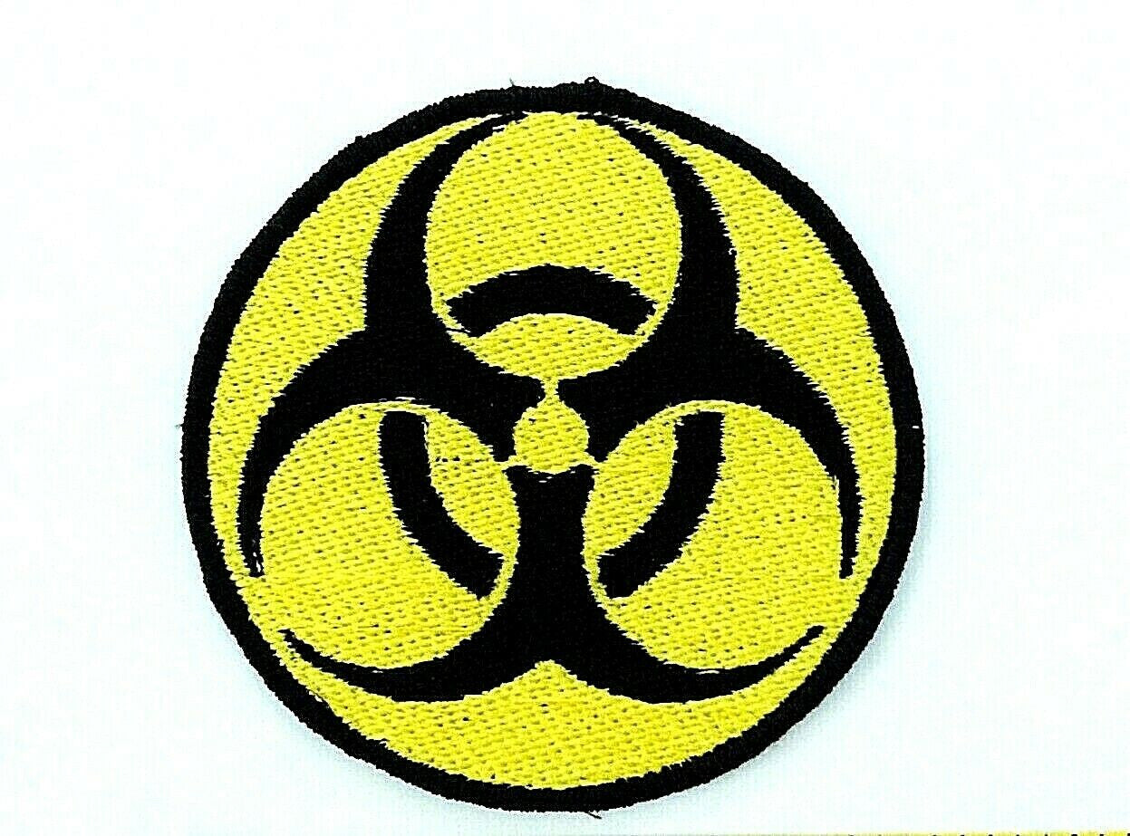 3 inches in diameter,  a new X-Files "BioHazard" symbol embroidered patch. Sew on or iron on.

Please note we will always combine shipping on like items.  Any additional patch or pin will ship for 50 cent per item.  Any additional payment will be reimbursed to your Paypal account.  Thank You.