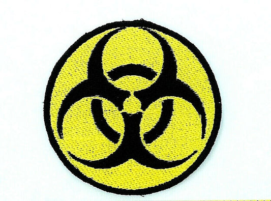 3 inches in diameter,  a new X-Files "BioHazard" symbol embroidered patch. Sew on or iron on.

Please note we will always combine shipping on like items.  Any additional patch or pin will ship for 50 cent per item.  Any additional payment will be reimbursed to your Paypal account.  Thank You.