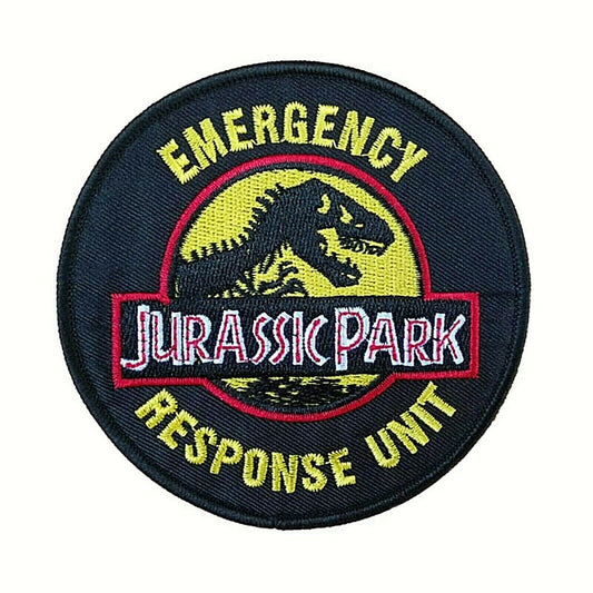 3 inches in diameter, Jurassic Park Emergency Response Unit embroidered patch.  Sew or iron on. New

Please note we will always combine shipping on like items.  Any additional patch or pin will ship for 50 cent per item.  Any additional payment will be reimbursed to your Paypal account.  Thank You.