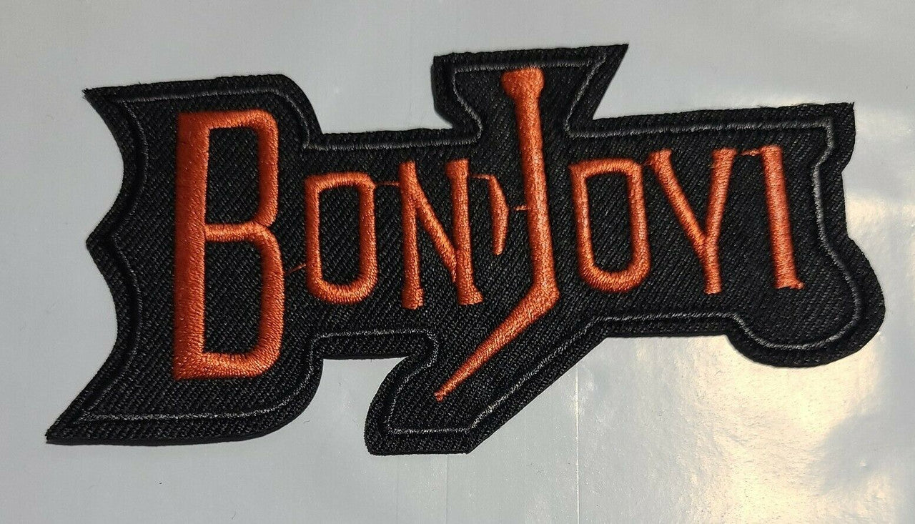 4 1/2 inches wide, a new Bon Jovi Band embroidered patch. Sew on or iron on. New.

Please note we will always combine shipping on like items.  Any additional patch or pin will ship for 50 cent per item.  Any additional payment will be reimbursed to your Paypal account.  Thank You.
