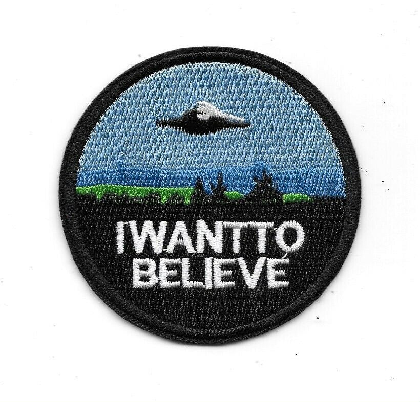 3 inches diameter, a new X-Files "I want to believe" embroidered patch. Sew or iron on. New.

Please note we will always combine shipping on like items.  Any additional patch or pin will ship for 50 cent per item.  Any additional payment will be reimbursed to your Paypal account.  Thank You.