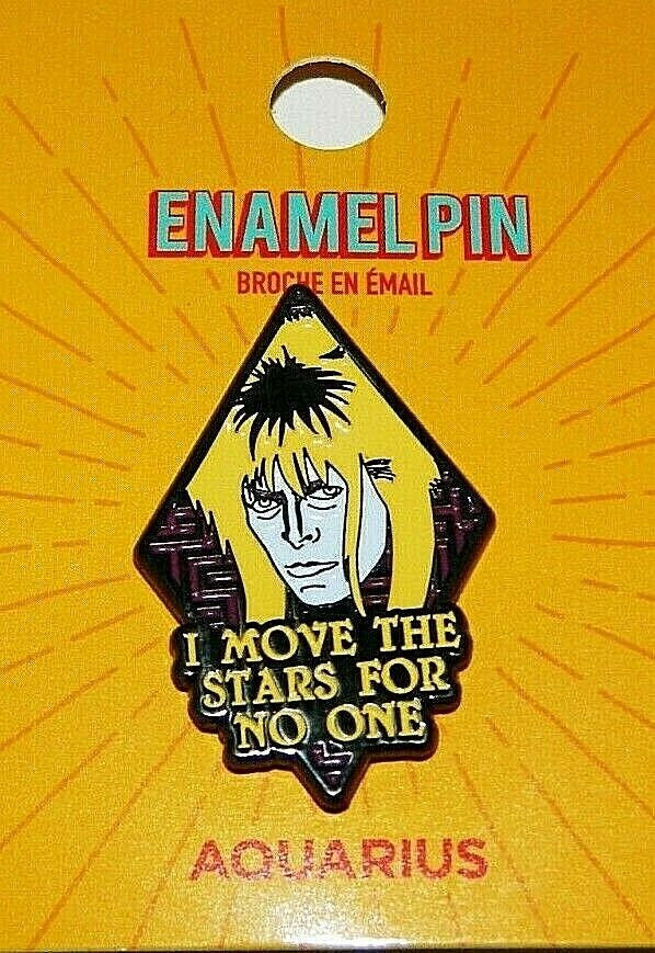 1 3/8 inch tall,  a new Jim Henson’s Labyrinth Movie "I Move The Stars For No One" Metal Enamel Pin with clutch back.

Please note we will always combine shipping on like items.  Any additional patch or pin will ship for 50 cent per item.  Any additional payment will be reimbursed to your Paypal account.  Thank You.
