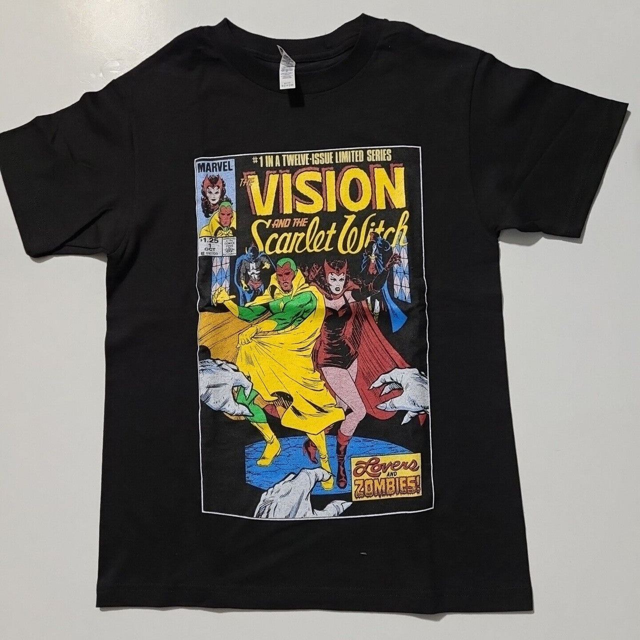 Marvel Comics Vision & Scarlet Witch #1 Adult Unisex Tshirt Size S-2X
100% Cotton High Quality Pre Shrunk Machine Washable T Shirt