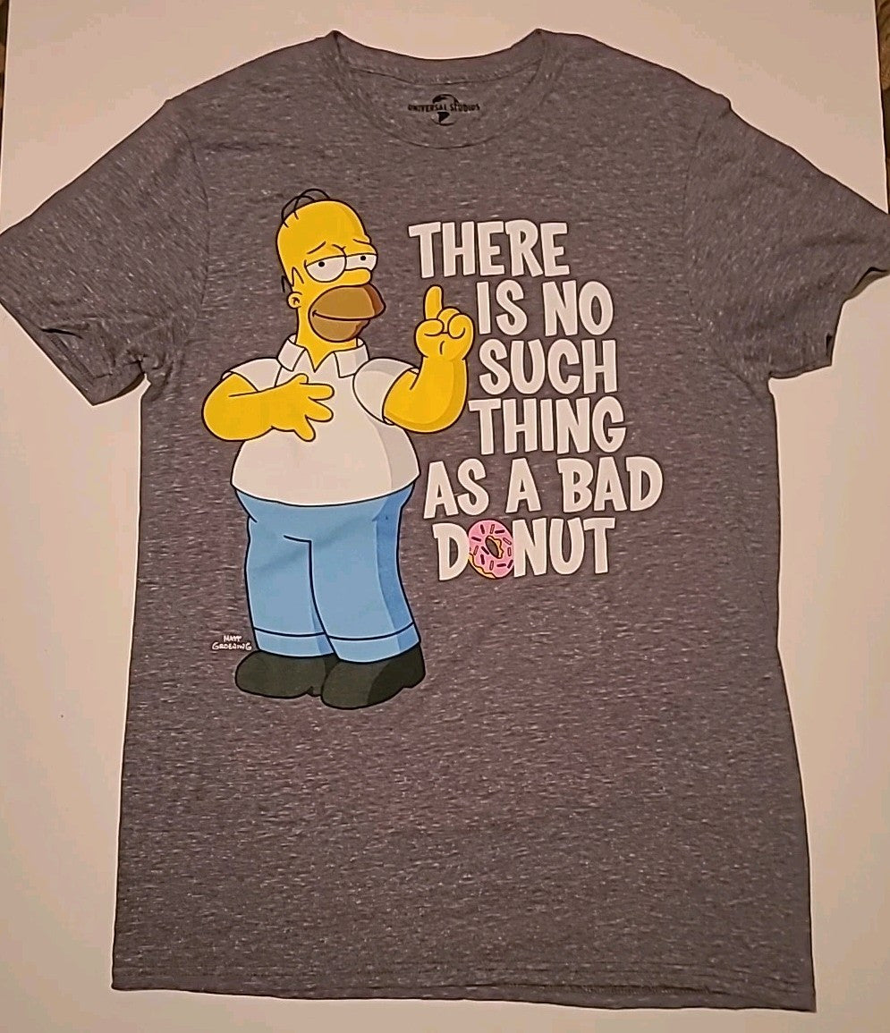 Homer Simpson “No Bad Donuts…” Mens Medium Unisex T-Shirt -New