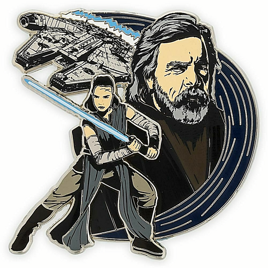 1.75 inch tall, a new Star Wars The Last Jedi "Luke and Rey" cloisonne enamel pins with clutch back.

Please note we will always combine shipping on like items.  Any additional patch or pin will ship for 50 cent per item.  Any additional payment will be reimbursed to your Paypal account.  Thank You