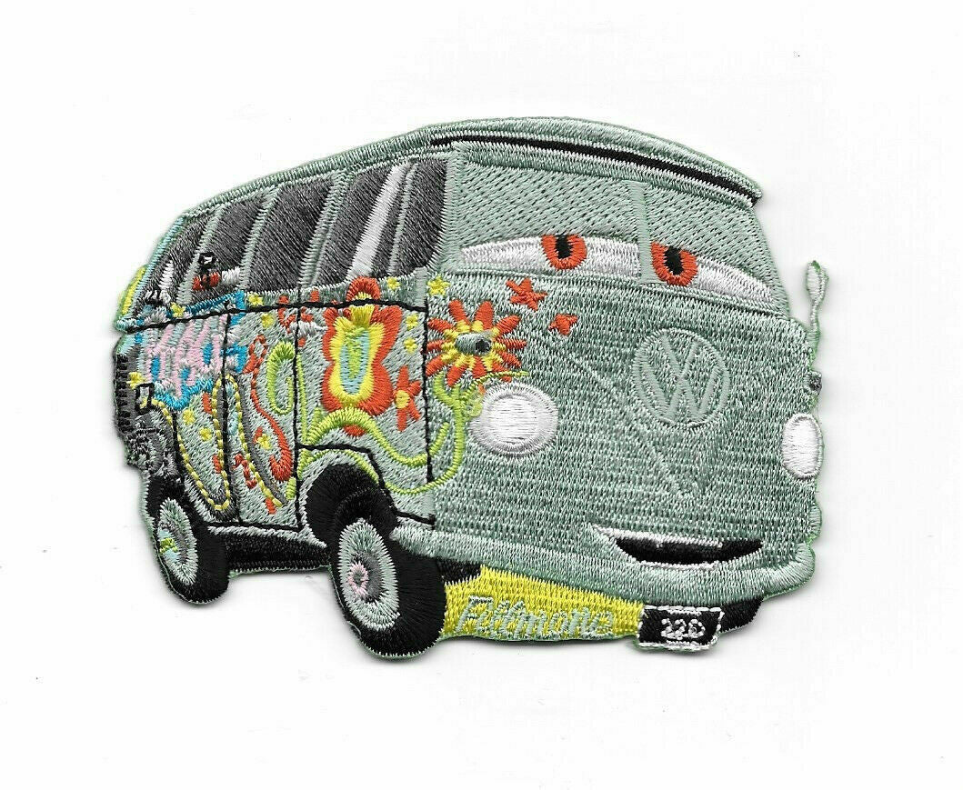 4 inches wide, a new DIsney, "Cars" Fillmore the Van embroidered patch. Sew on or iron on. New.

Please note we will always combine shipping on like items.  Any additional patch or pin will ship for 50 cent per item.  Any additional payment will be reimbursed to your Paypal account.  Thank You.