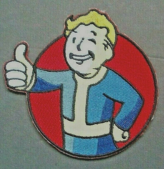 3.5 inches wide, a new Fallout Vault boy (pit boy) embroidered patch. Sew on or iron on. New.

Please note we will always combine shipping on like items.  Any additional patch or pin will ship for 50 cent per item.  Any additional payment will be reimbursed to your Paypal account.  Thank You.