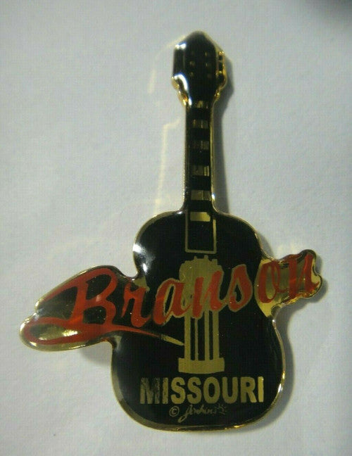 Branson, Missouri "Guitar" Die-Cut Enamel Pin - New