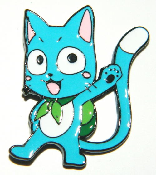 Fairy Tail Japanese Manga Happy the Blue Cat Metal Enamel Pin - New