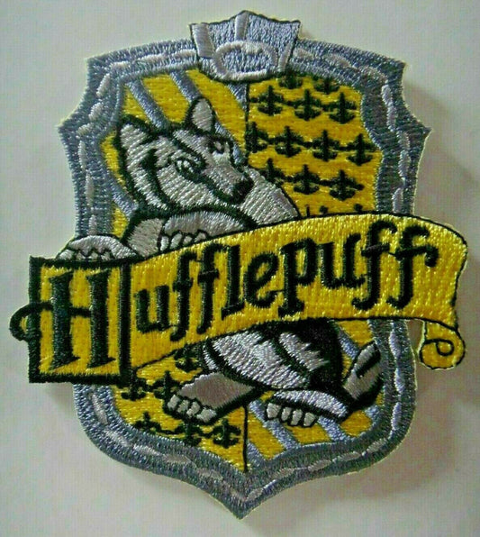 3 3/8 inches tall, Harry Potter "House of Hufflepuff" embroidered patch.  Sew or iron on. New

Please note we will always combine shipping on like items.  Any additional patch or pin will ship for 50 cent per item.  Any additional payment will be reimbursed to your Paypal account.  Thank You.