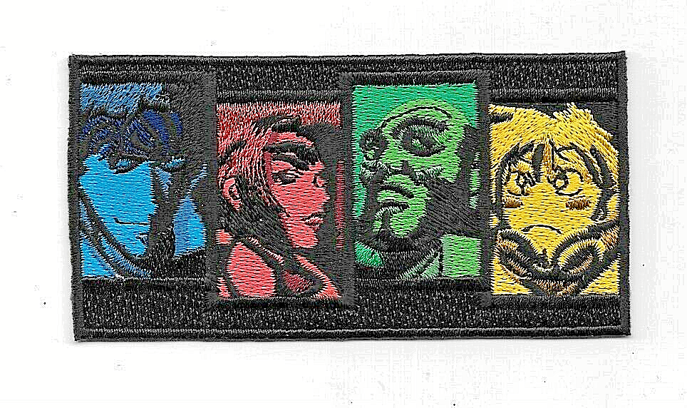 4 inches wide, a new Cowboy Bebop "Main Characters"  embroidered patch. Sew on or iron on. New.

Please note we will always combine shipping on like items.  Any additional patch or pin will ship for 50 cent per item.  Any additional payment will be reimbursed to your Paypal account.  Thank You.