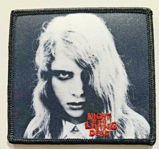 3 1/2 inches square, a new Night of the Living Dead "Motion Picture Poster"  embroidered patch. Sew or iron on. New.

Please note we will always combine shipping on like items.  Any additional patch or pin will ship for 50 cent per item.  Any additional payment will be reimbursed to your Paypal account.  Thank You.