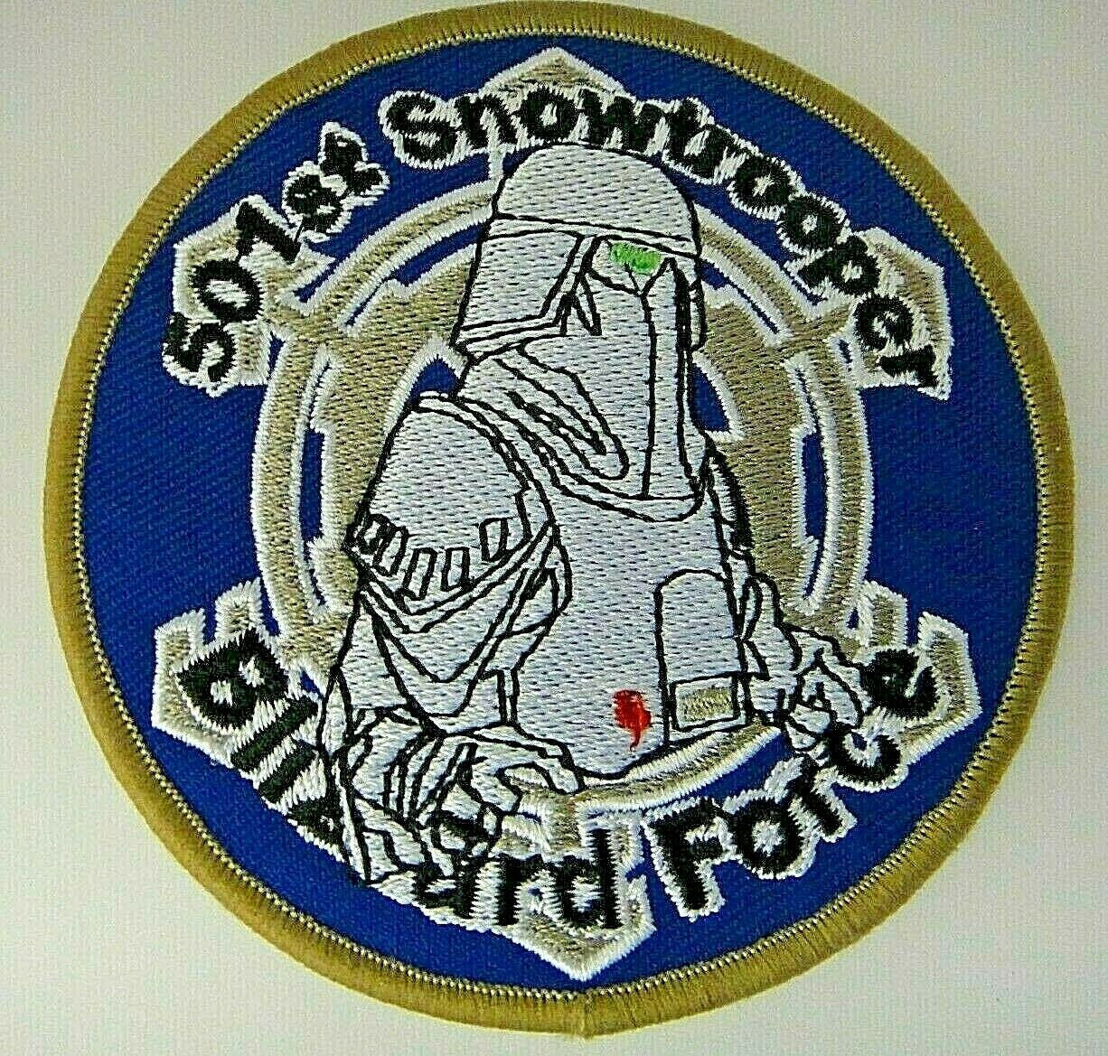 3.5" diameter, a new Star Wars 501st Snowtrooper "Blizzard Force" embroidered patch. Sew on or iron on. New.

Please note we will always combine shipping on like items.  Any additional patch or pin will ship for 50 cent per item.  Any additional payment will be reimbursed to your Paypal account.  Thank You.