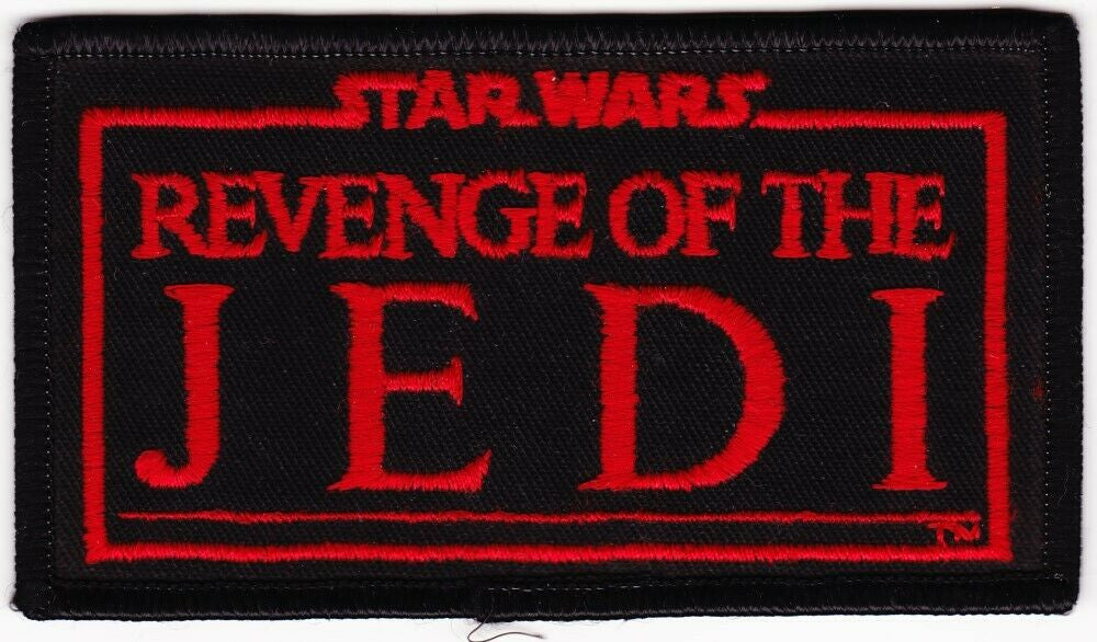 4.25 inches Wide, a new Star Wars VI, The Revenge of the Jedi Logo Embroidered Patch. Sew on or iron. 

Please note we will always combine shipping on like items.  Any additional patch or pin will ship for 50 cent per item.  Any additional payment will be reimbursed to your Paypal account.  Thank You.